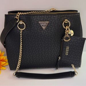 GUESS Black Shoulder Bag with Pouch